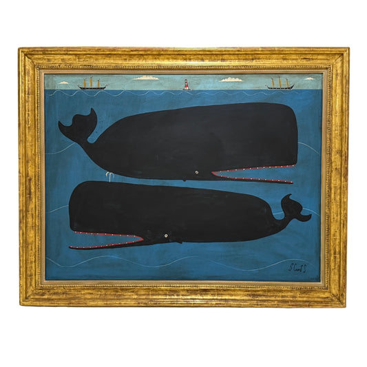 Steve Camps Original Framed Whale Painting