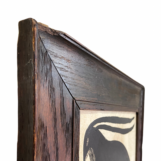 Tabby Booth Original Painting 'HARE’ In Antique Wood Frame