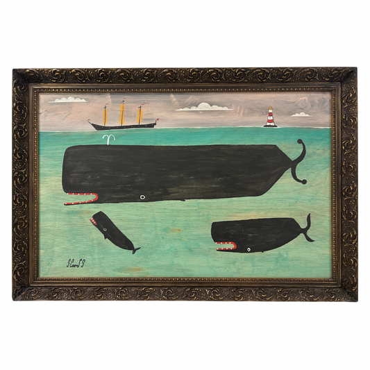 Steve Camps Original Framed Whale Painting