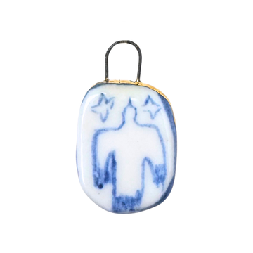 Eloise Rose Handmade Ceramic 24ct Gold Rimmed Pendant