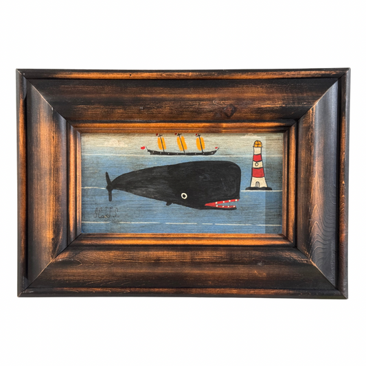 Steve Camps Original Framed Whale Painting