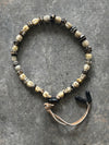 Emme Wears Handcrafted Foraged Glass Nautical Stripe and Scallop Edge Necklace