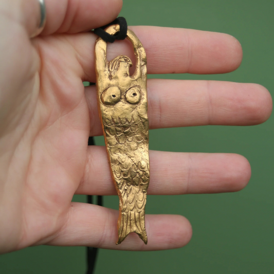 Tabby Booth X Rare Bear Jewellery • 24-Carat Gold Mermaid Pendant