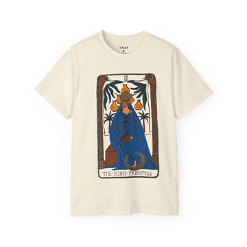 Tabby Booth Ultra Cotton Tarot Tshirt • The High Priestess