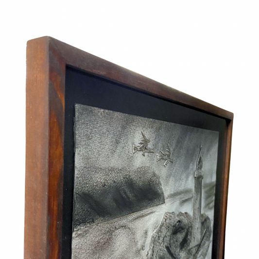 Charlie Barnett Original Framed Charcoal Drawing