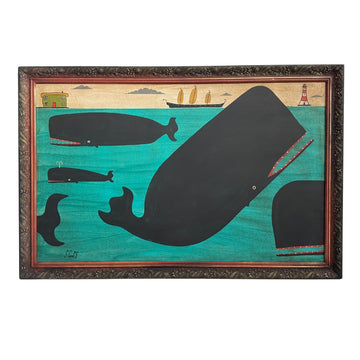 Steve Camps Original Framed Whale Painting