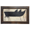 Tabby Booth Painting GRASSHOPPER in Antique Wood Frame