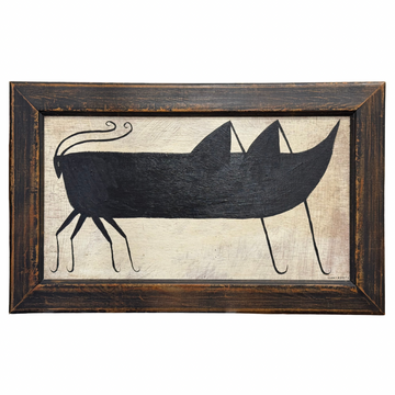 Tabby Booth Painting GRASSHOPPER in Antique Wood Frame