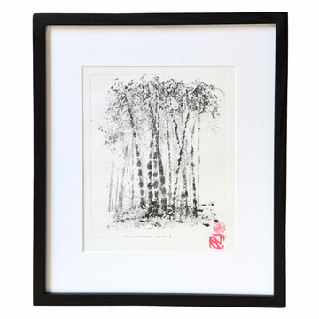 Clementine Neild Original Monotype in Frame • Trebah Sketchbook: Bamboo 4