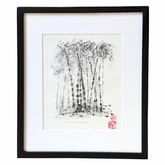 Clementine Neild Original Monotype in Frame • Trebah Sketchbook: Bamboo 4