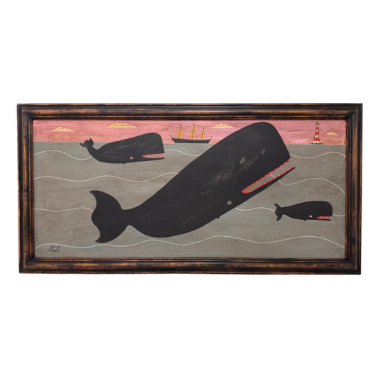 Steve Camps Original Framed Whale Painting