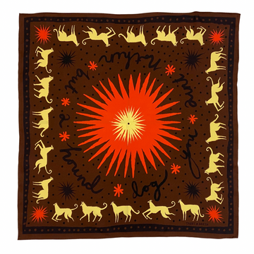 Tabby Booth 100% Silk Hound Dog Scarf