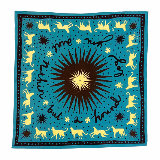 Tabby Booth 100% Silk Hound Dog Scarf