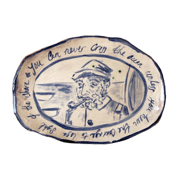 Eloise Rose Handmade Terracotta Platter • You Can Never Cross The Ocean Unless You Have The Courage To Lose Sight Of The Shore