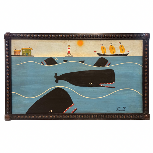 Steve Camps Original Framed Whale Painting