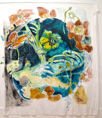 Chloe Bonfield Original Painting On Vintage Ben Linen