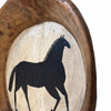 Tabby Booth Painting HORSE in Antique Wood Bowl