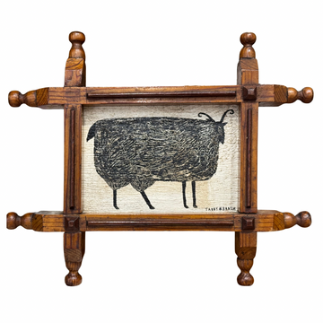 Tabby Booth Painting RAM in Antique Wood Frame