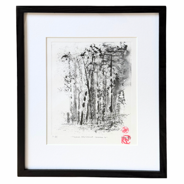 Clementine Neild Original Monotype in Frame • Trebah Sketchbook: Bamboo 6