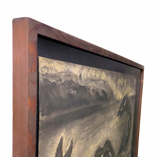 Charlie Barnett Original Framed Charcoal Drawing