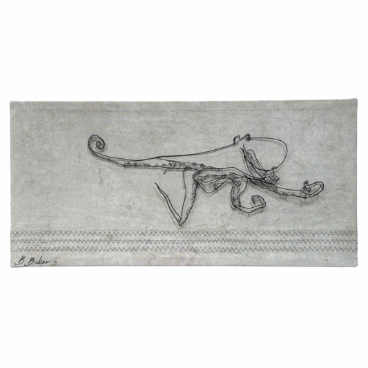 Ben Baker Wire Drawing On Canvas • Octopus