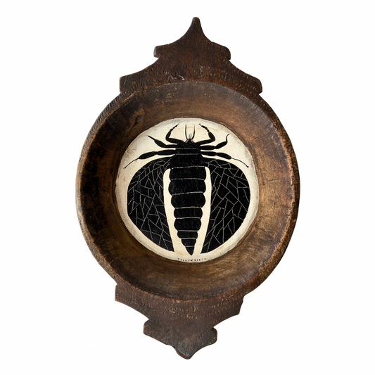 Tabby Booth Original Painting 'BEE’ In Antique Wood Frame