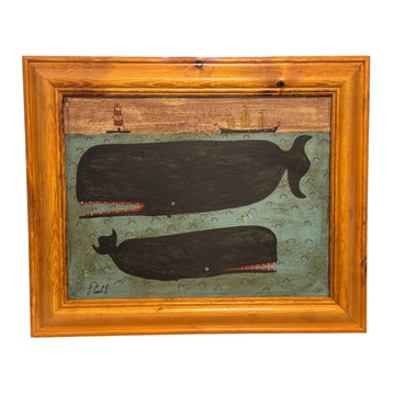 Steve Camps Original Framed Whale Painting