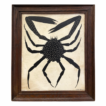 Tabby Booth Original Painting 'SPIDER CRAB’ In Antique Wood Frame