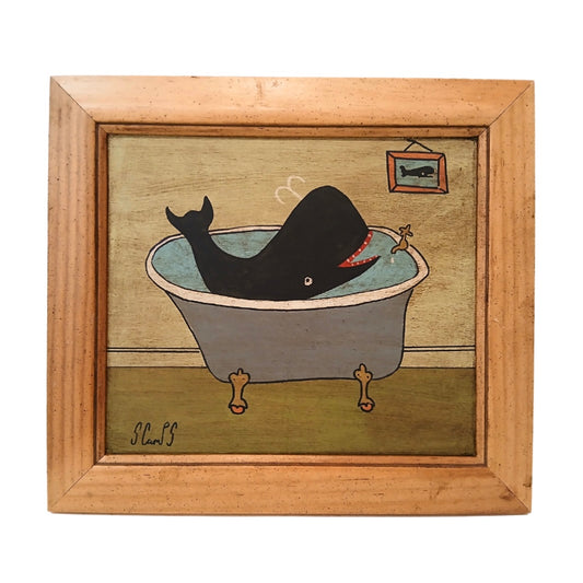 Steve Camps Original Framed Whale Painting