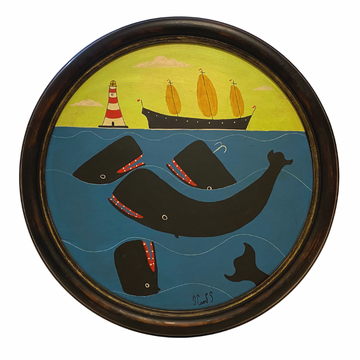 Steve Camps Original Framed Whale Painting
