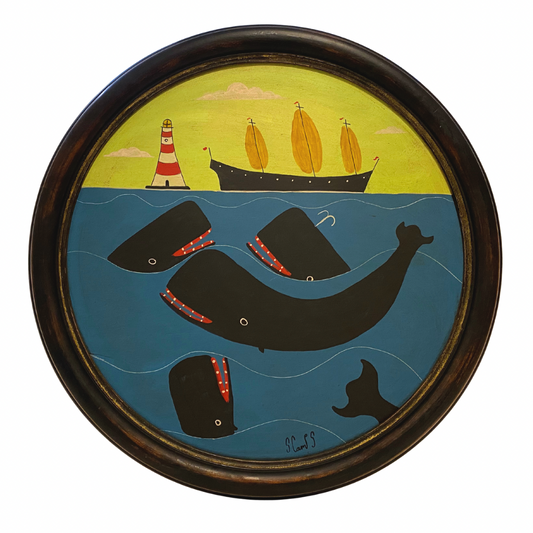 Steve Camps Original Framed Whale Painting