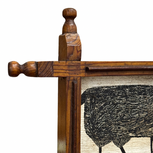 Tabby Booth Painting RAM in Antique Wood Frame