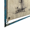 Ben Baker 'Ship' Wire Drawing on Canvas