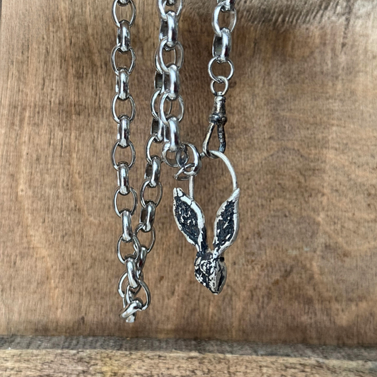 Joelle Poulos Hand Crafted Silver Rabbit Pendant Necklace