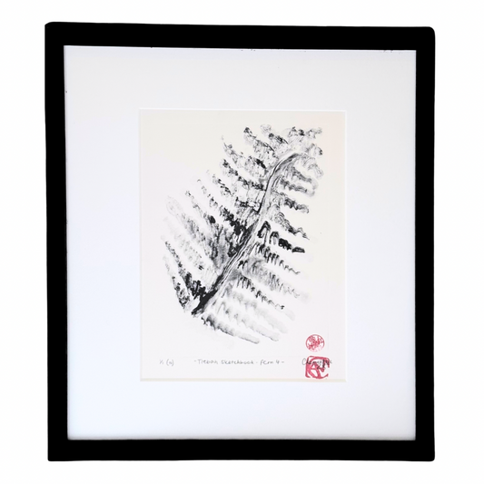Clementine Neild Original Monotype in Frame • Trebah Sketchbook: Fern 4