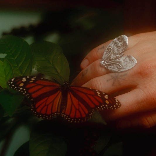 Tabby Booth X Rare Bear Jewellery • Sterling Silver Moth Ring