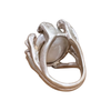 Claire English Bone Posey Silver Pearl Ring