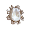Claire English Bone Posey Silver Pearl Ring