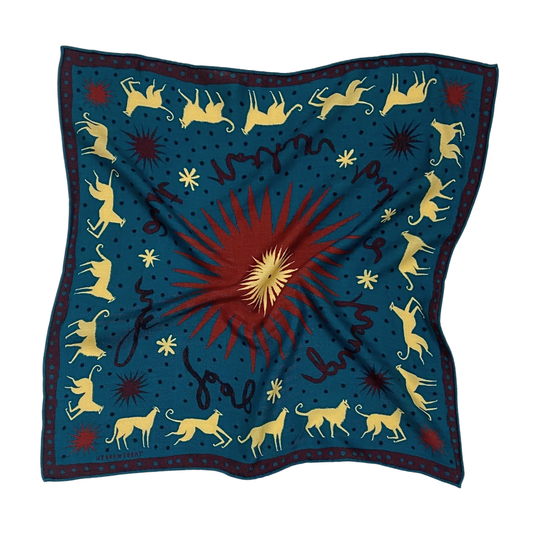 Tabby Booth Wool & Silk Blend Hound Dog Scarf