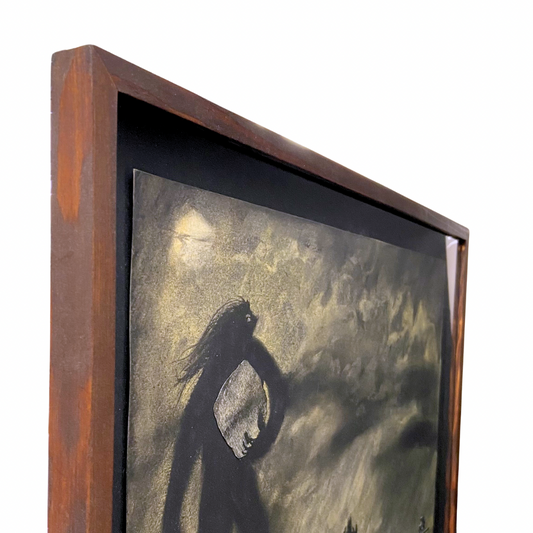 Charlie Barnett Original Framed Charcoal Drawing