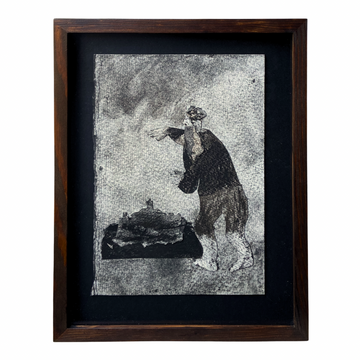 Charlie Barnett Original Framed Charcoal Drawing