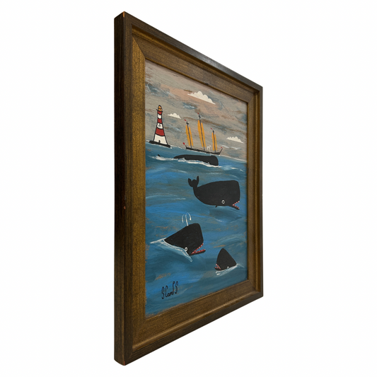 Steve Camps Original Framed Whale Painting