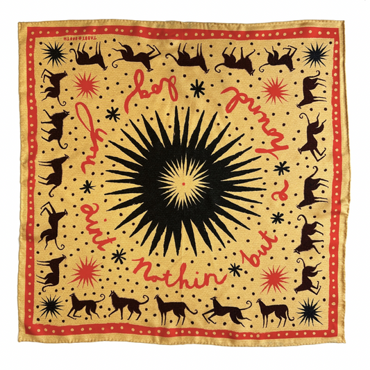 Tabby Booth Hermes Quality 100% Silk Hound Dog Scarf