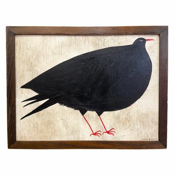 Tabby Booth Original Painting 'CHOUGH’ In Antique Wood Frame