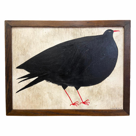 Tabby Booth Original Painting 'CHOUGH’ In Antique Wood Frame