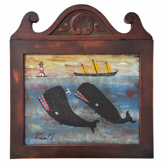 Steve Camps Original Framed Whale Painting