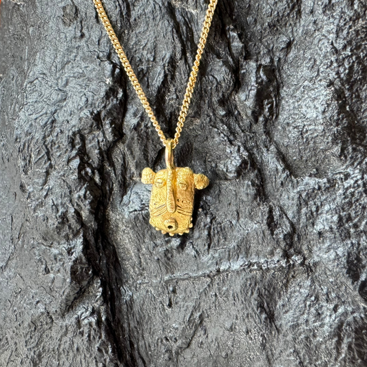 Natasha Ratcliffe Hand Crafted Solid 18ct Gold ‘Ooooh Face’ Pendant