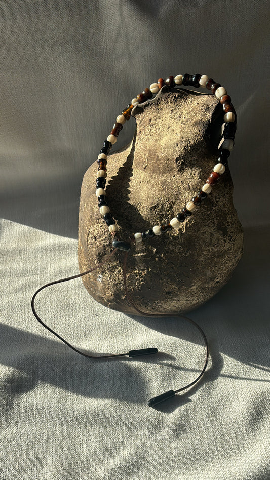 Emme Wears Handcrafted Foraged Glass Tidal Hourglass Necklace