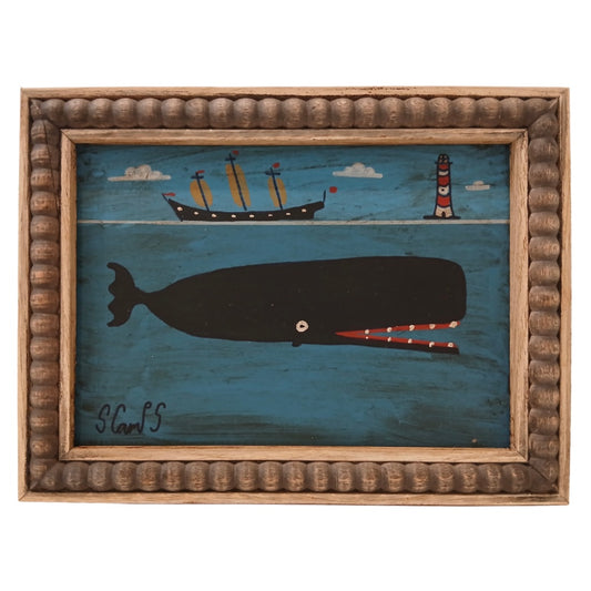 Steve Camps Original Framed Whale Painting