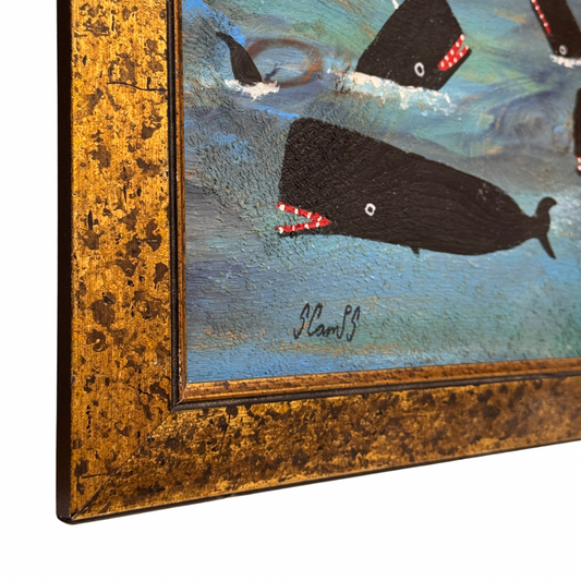 Steve Camps Original Framed Whale Painting